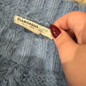 Glamorous Soft Blue Cable Knit Sweater